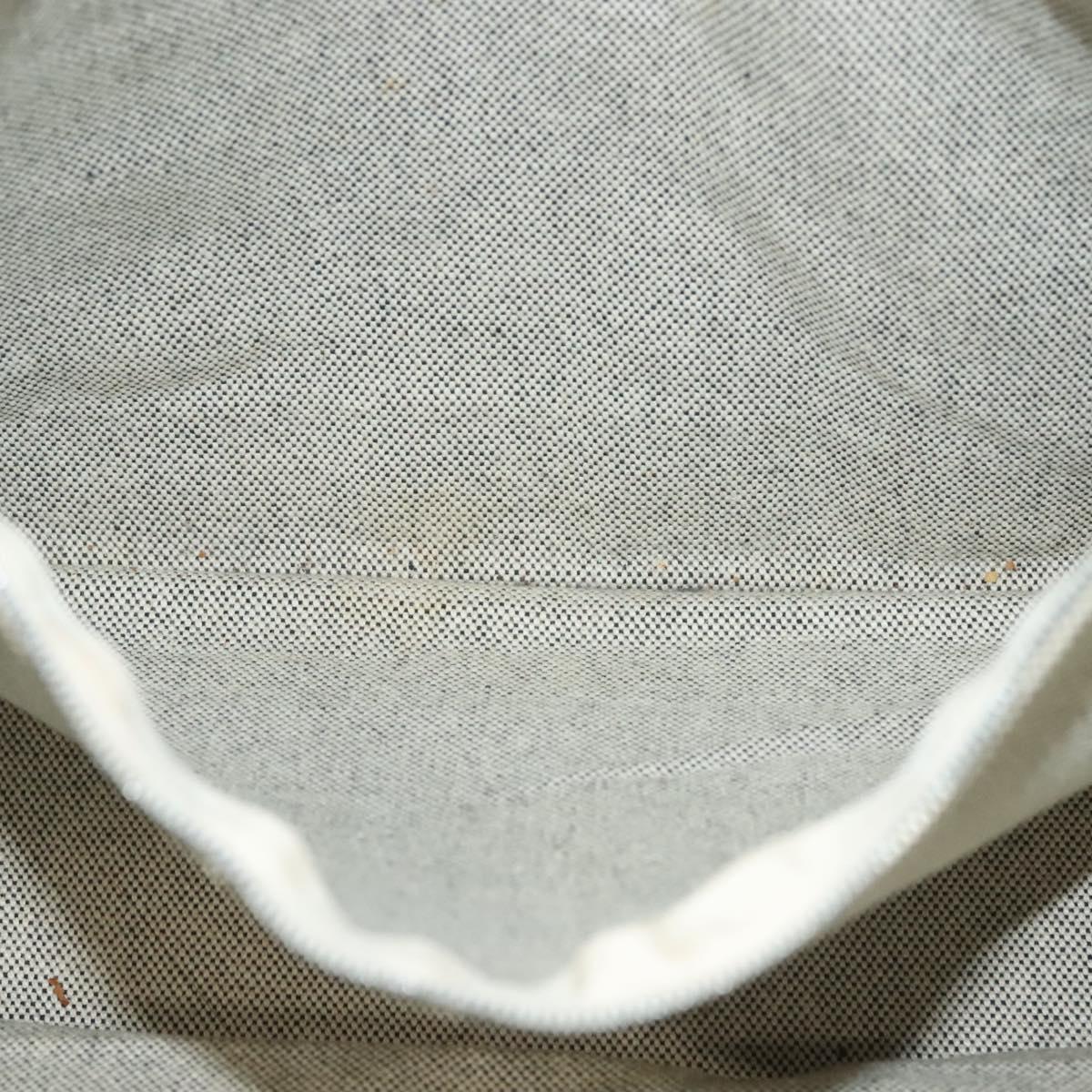 HERMES Fourre Tout MM Hand Bag Canvas Gray Silver Auth 133159