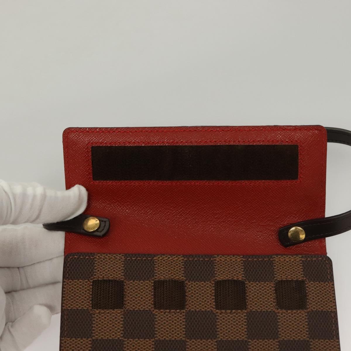 LOUIS VUITTON Damier Ebene CD Holder Pouch N62935 LV Auth 133166
