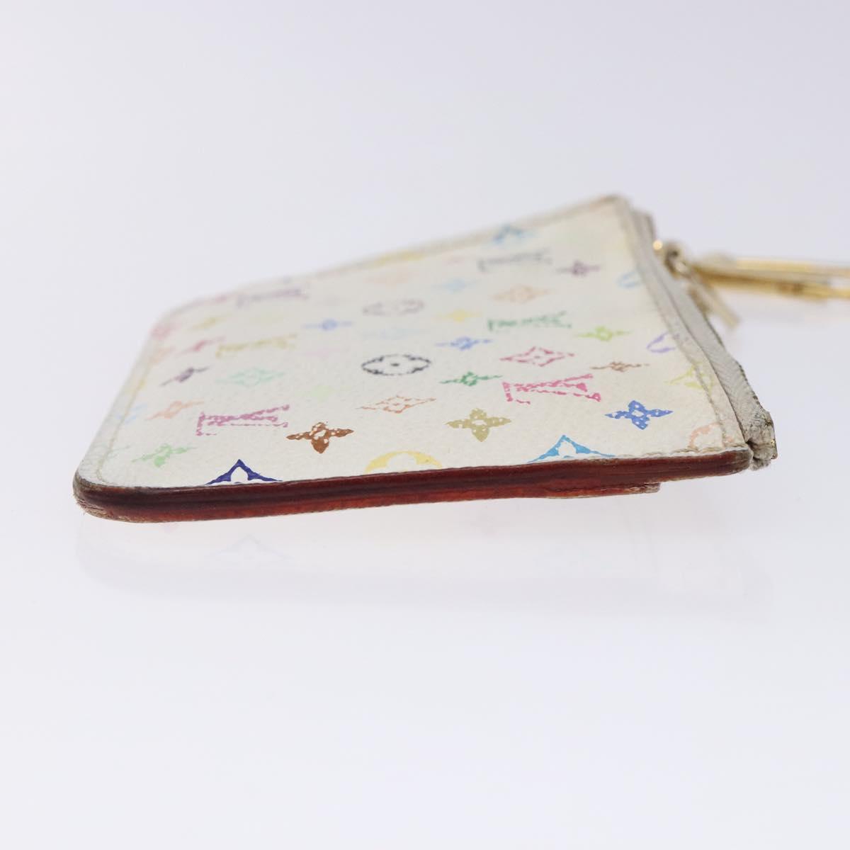 LOUIS VUITTON Monogram Multicolor Pochette Cles NM White M93734 LV Auth 133176