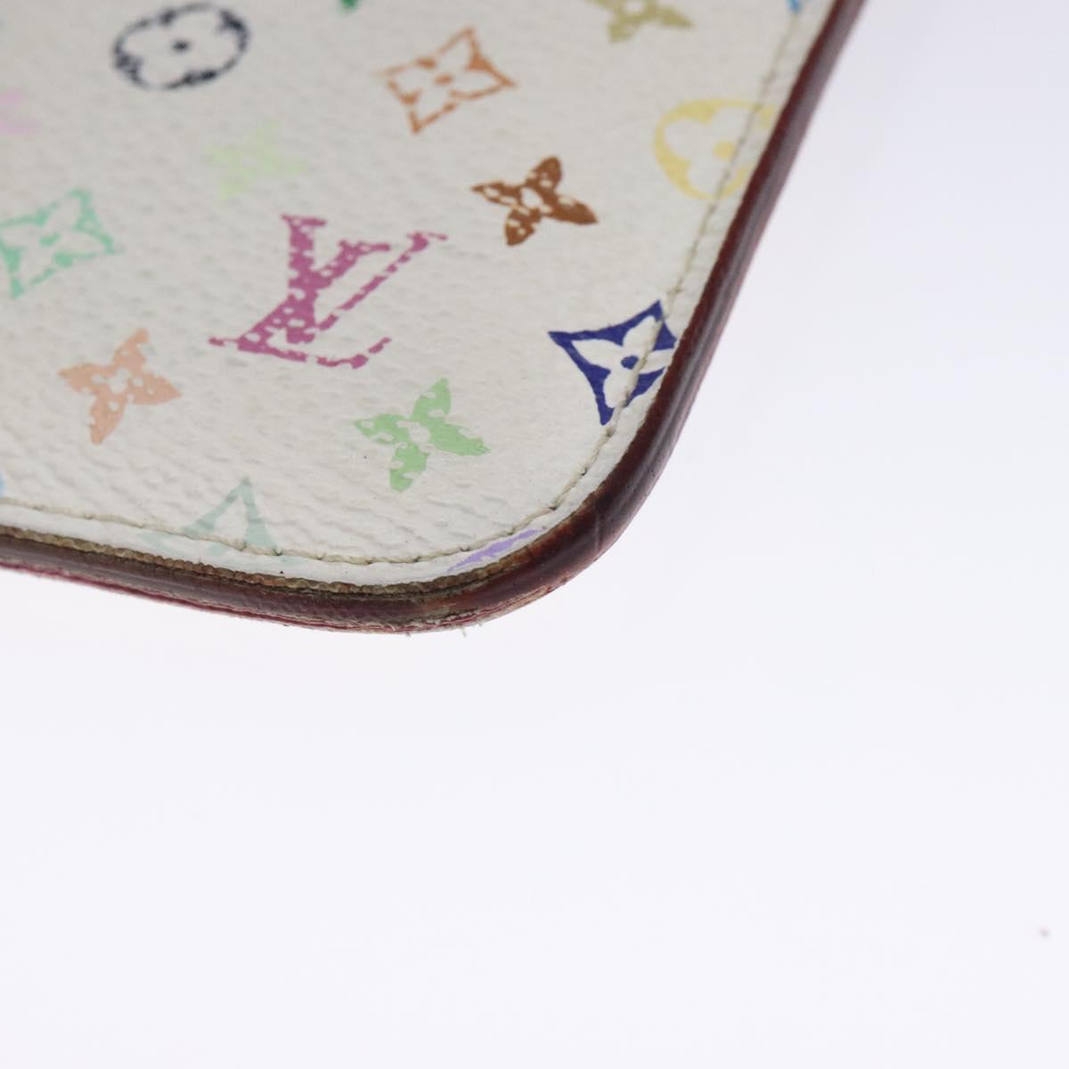 LOUIS VUITTON Monogram Multicolor Pochette Cles NM White M93734 LV Auth 133176
