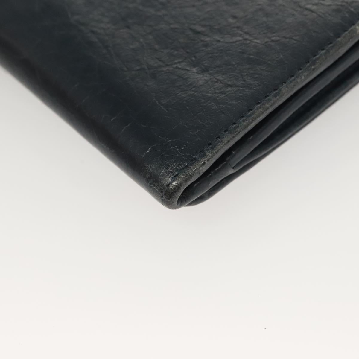 BALENCIAGA Giant Money Long Wallet Leather Navy 233599 Auth 133180