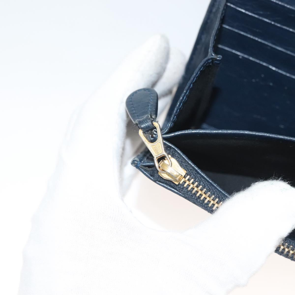 BALENCIAGA Giant Money Long Wallet Leather Navy 233599 Auth 133180