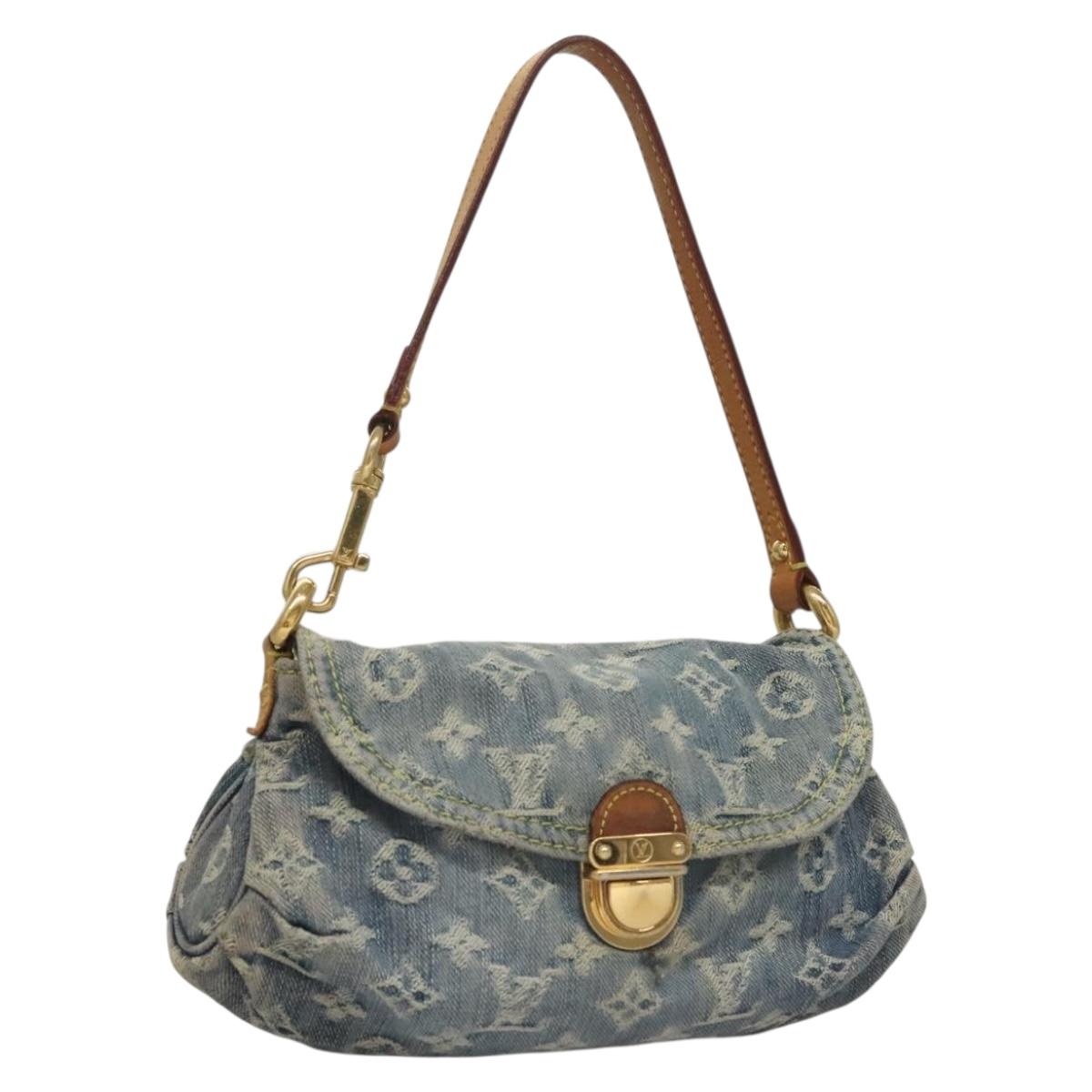 LOUIS VUITTON Monogram Denim Mini Preity Shoulder Bag Blue M95050 Auth 133187
