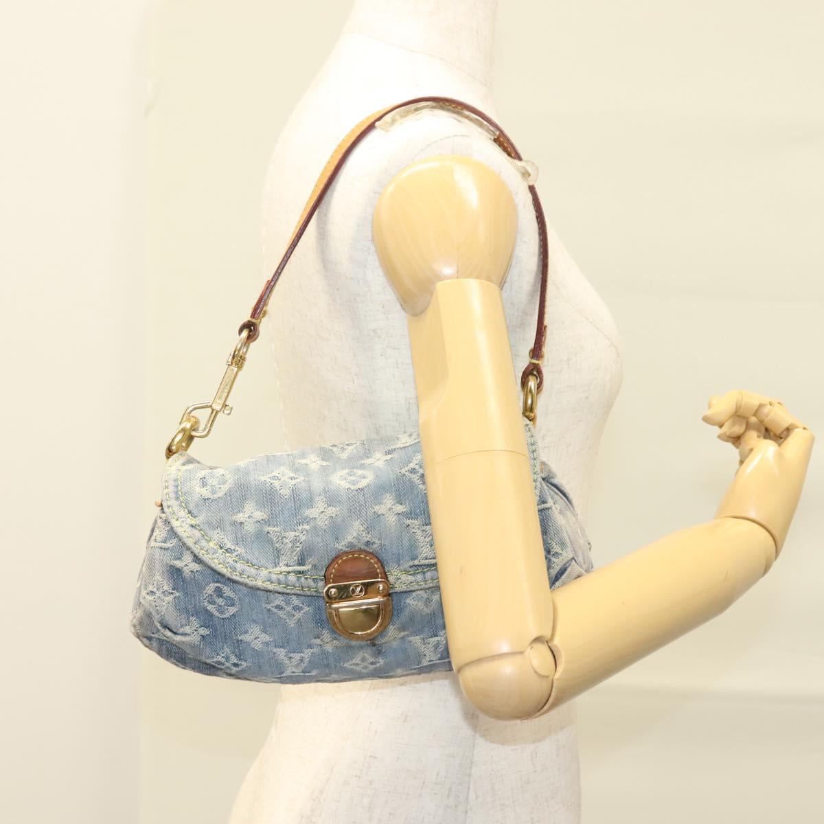 LOUIS VUITTON Monogram Denim Mini Preity Shoulder Bag Blue M95050 Auth 133187