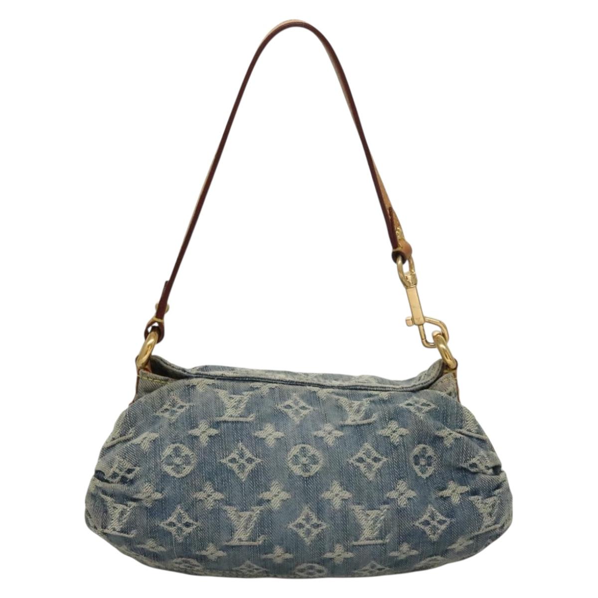 LOUIS VUITTON Monogram Denim Mini Preity Shoulder Bag Blue M95050 Auth 133187