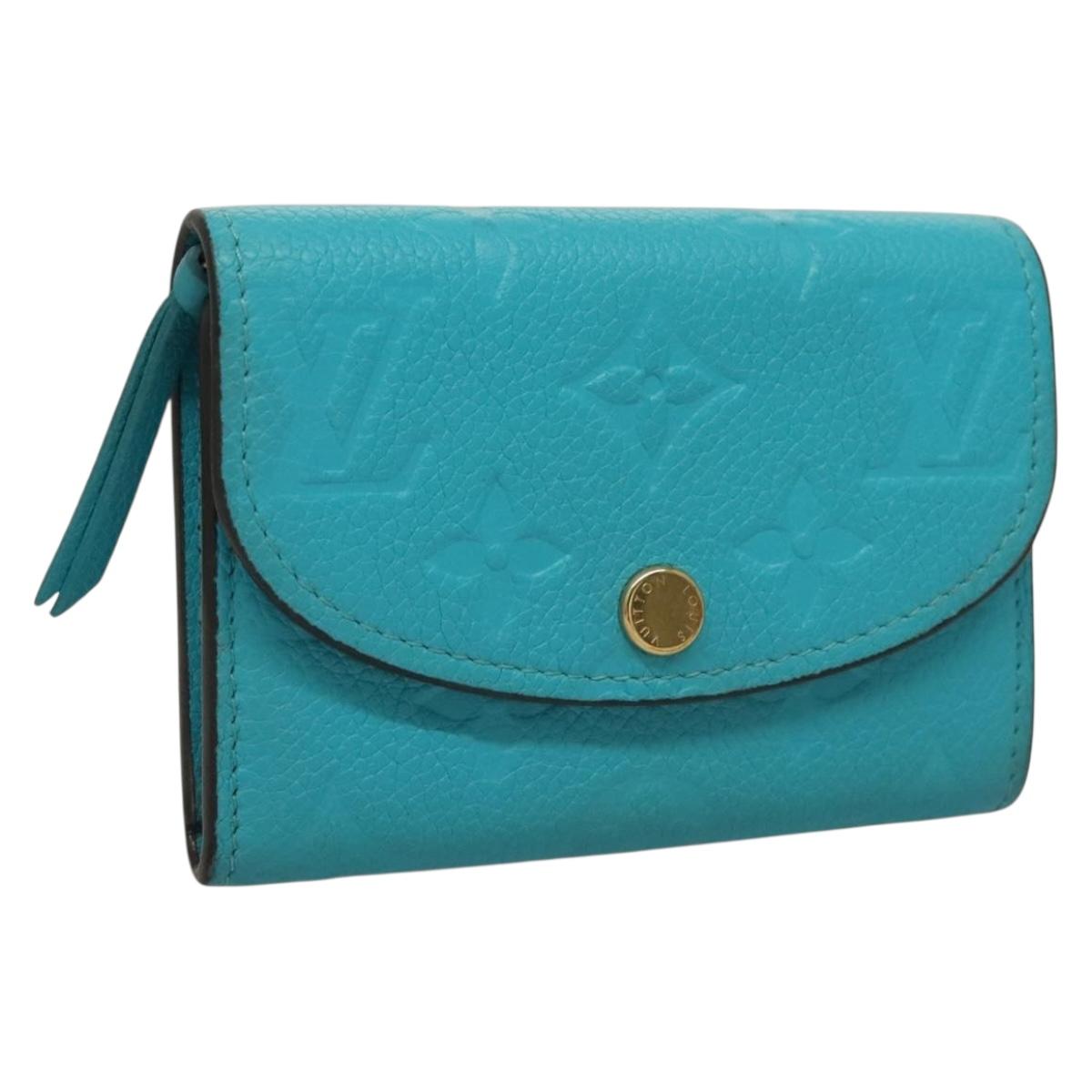 LOUIS VUITTON Empreinte Porte Monnaie Rosary Coin Purse Blue M14085 Auth 133196