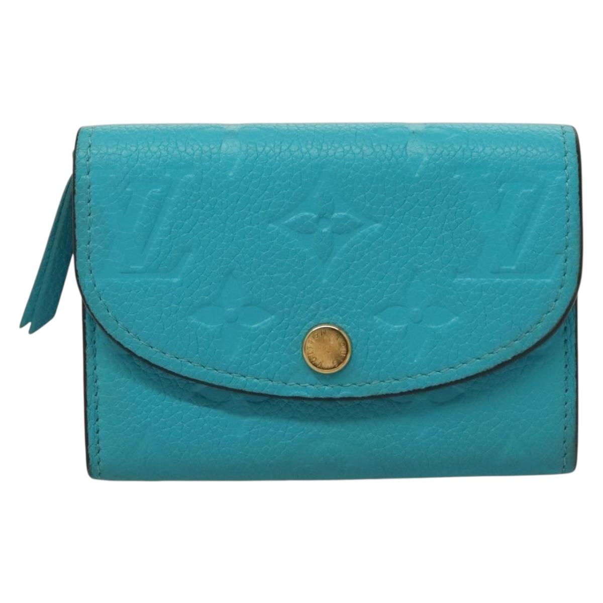 LOUIS VUITTON Empreinte Porte Monnaie Rosary Coin Purse Blue M14085 Auth 133196
