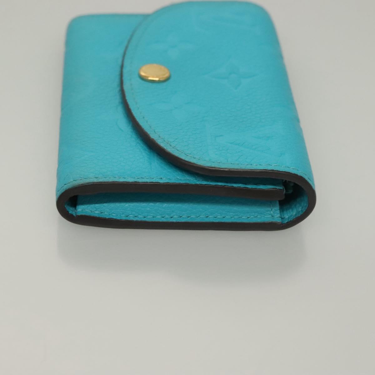 LOUIS VUITTON Empreinte Porte Monnaie Rosary Coin Purse Blue M14085 Auth 133196