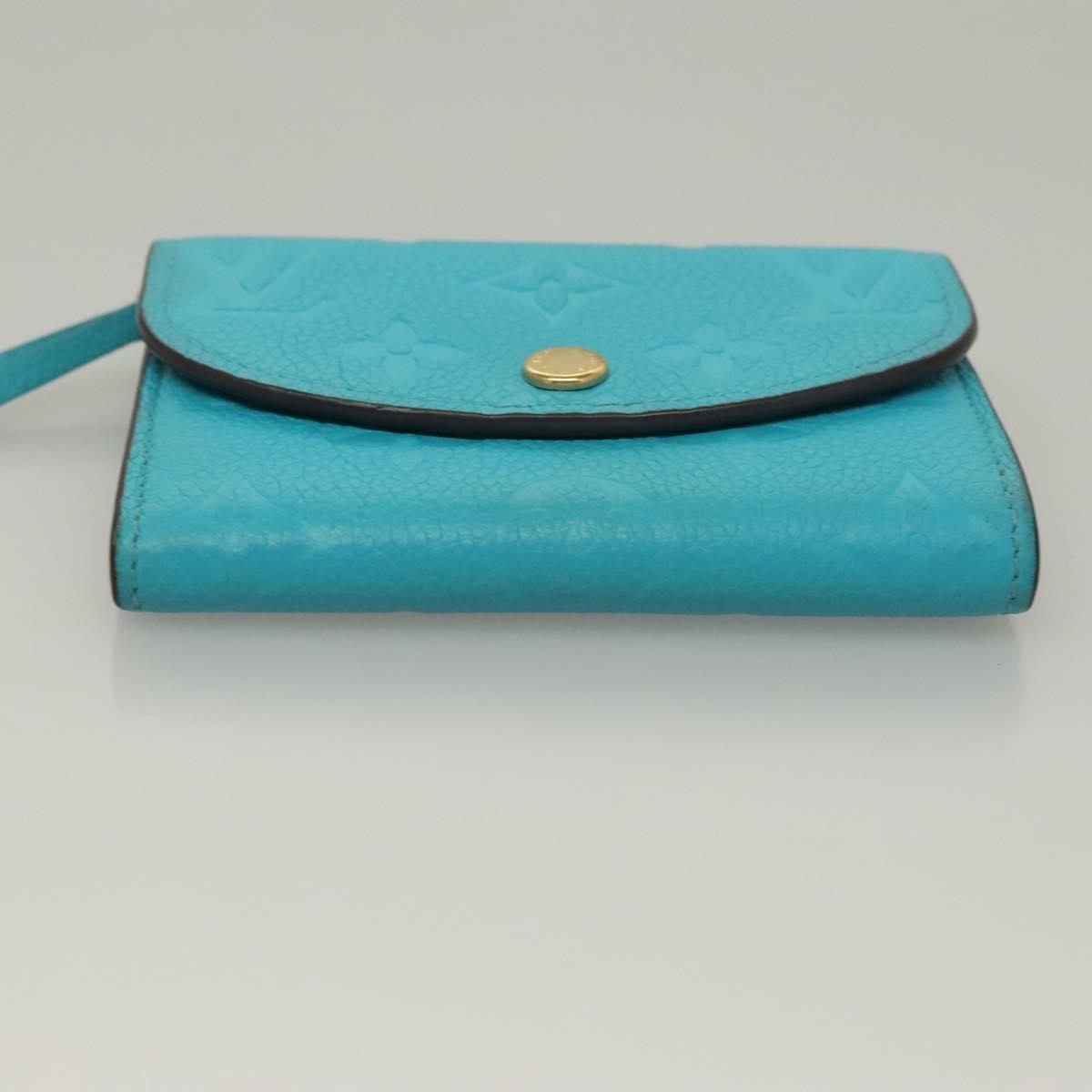 LOUIS VUITTON Empreinte Porte Monnaie Rosary Coin Purse Blue M14085 Auth 133196