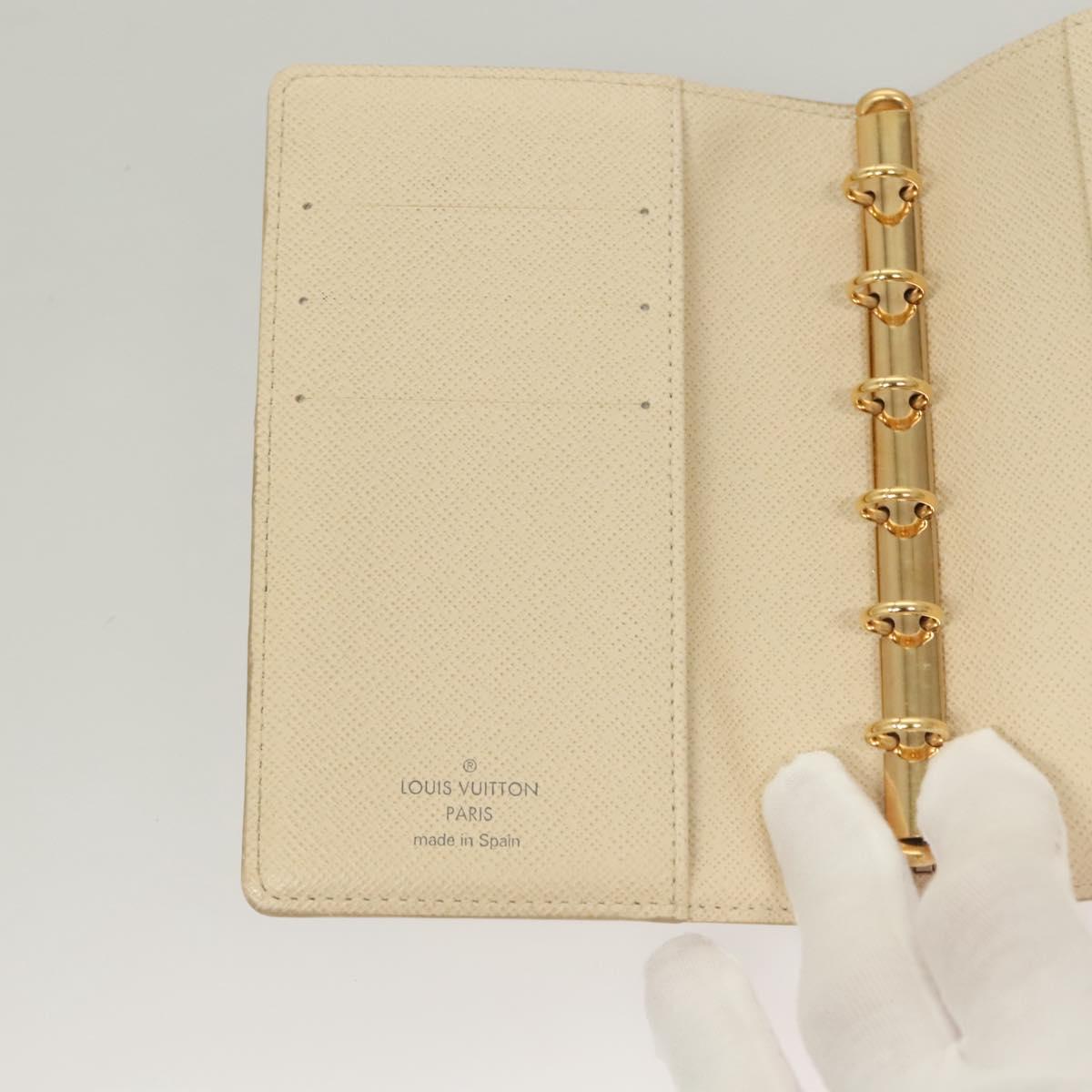LOUIS VUITTON Damier Azur Agenda PM Day Planner Cover R20706 LV Auth 133199