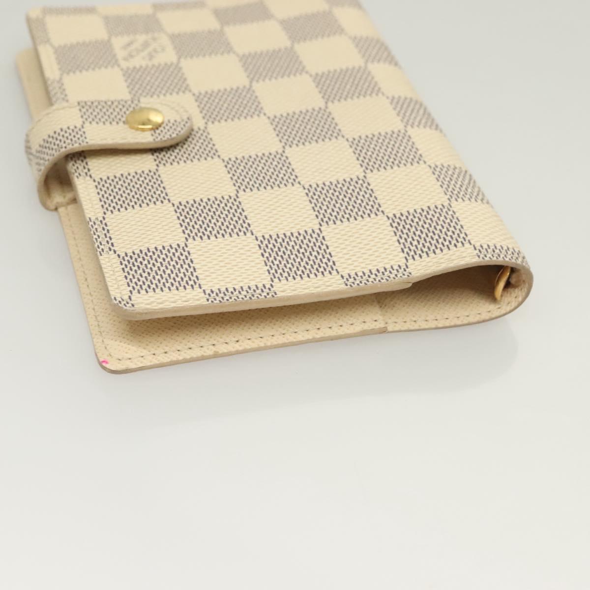 LOUIS VUITTON Damier Azur Agenda PM Day Planner Cover R20706 LV Auth 133199