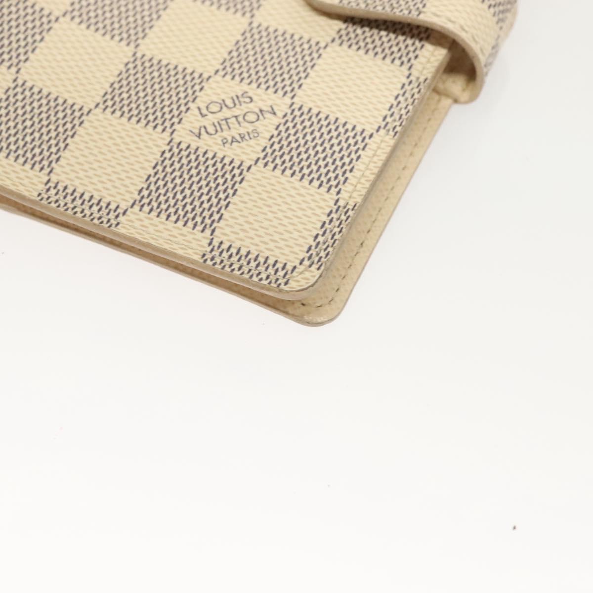 LOUIS VUITTON Damier Azur Agenda PM Day Planner Cover R20706 LV Auth 133199