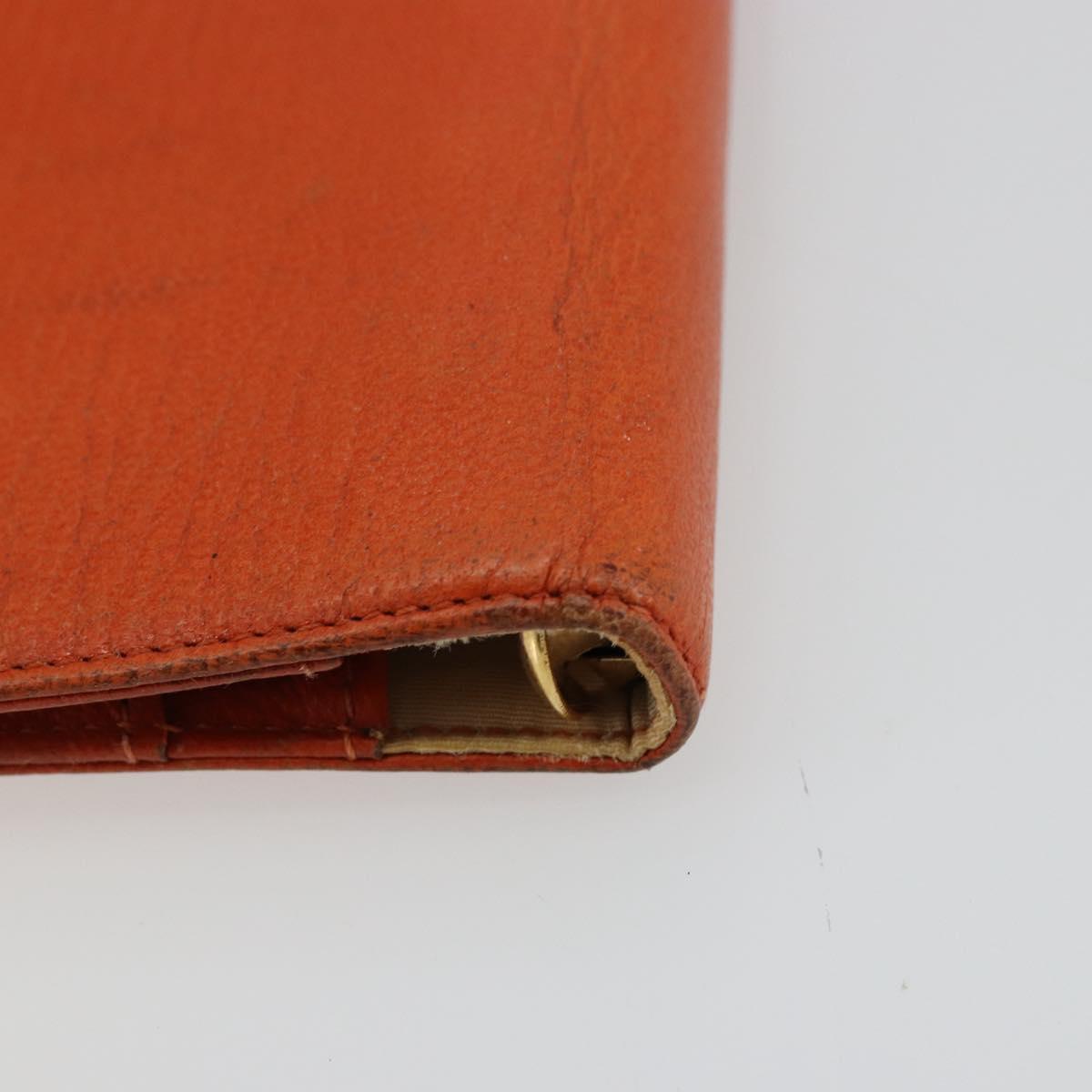 CHANEL Day Planner Cover Leather Orange CC Auth 133201
