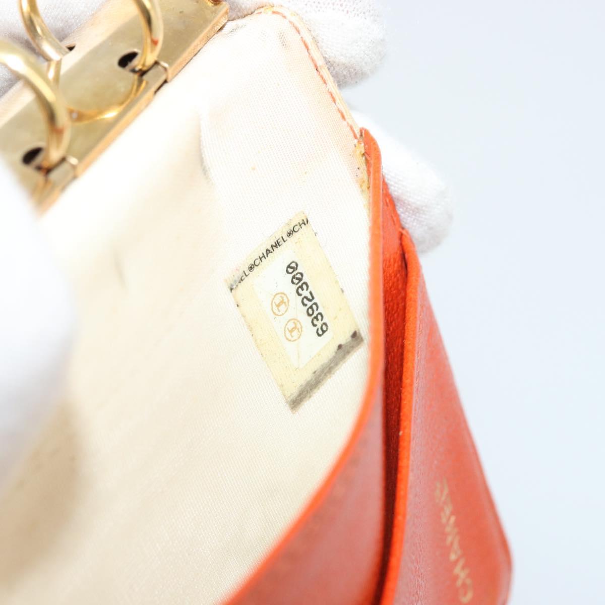 CHANEL Day Planner Cover Leather Orange CC Auth 133201