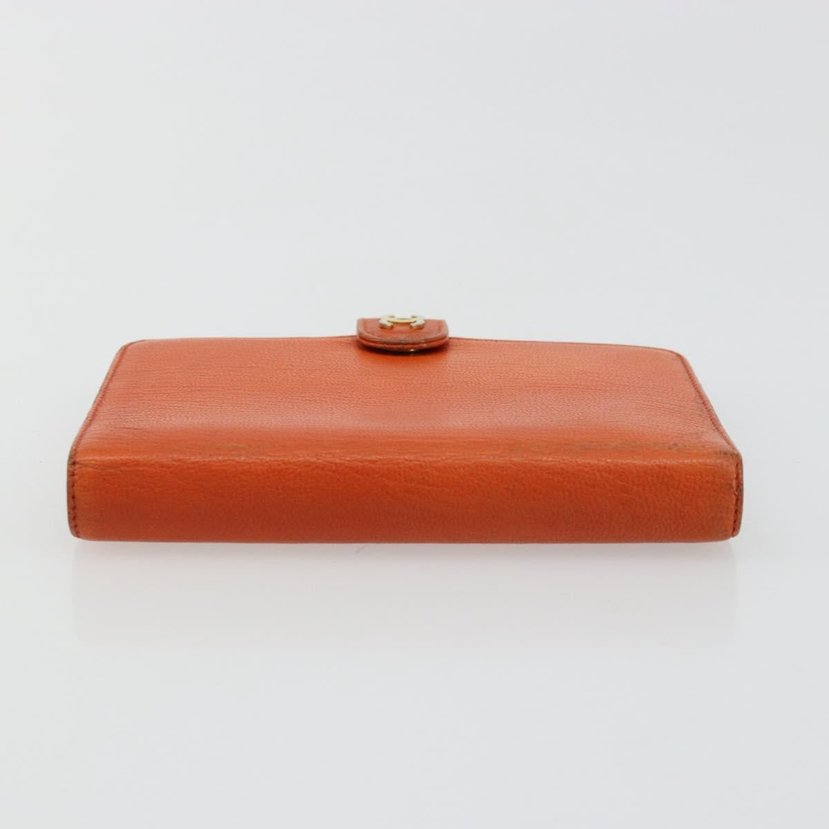 CHANEL Day Planner Cover Leather Orange CC Auth 133201