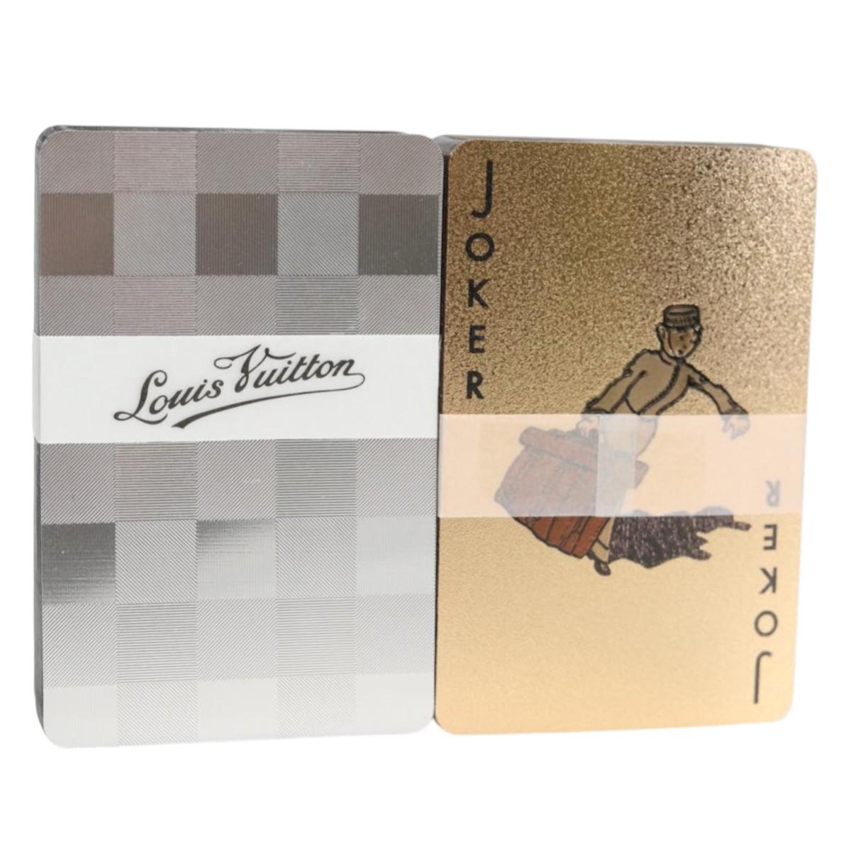 LOUIS VUITTON Damier Playing Cards set Silver Gold LV Auth 133203SAM