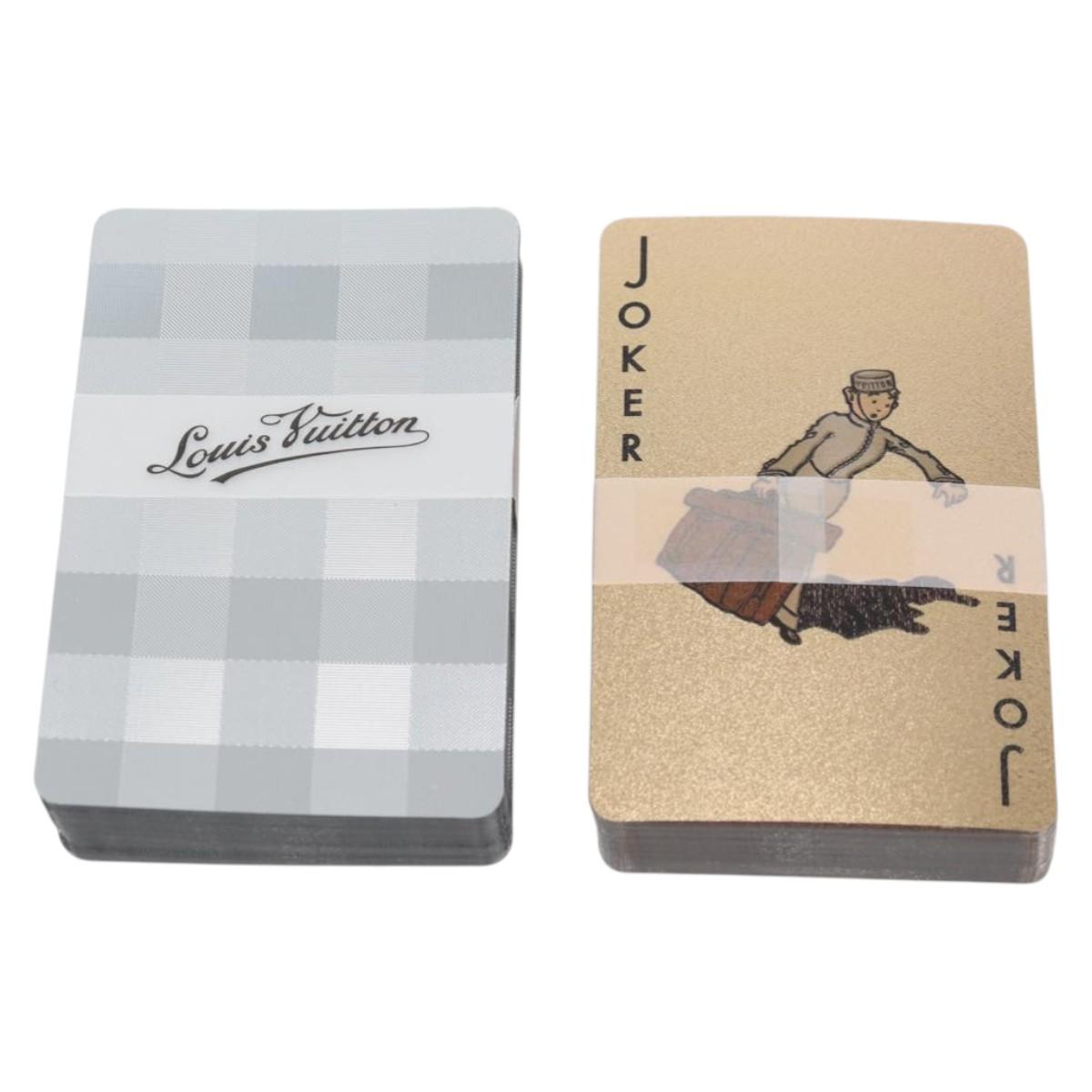 LOUIS VUITTON Damier Playing Cards set Silver Gold LV Auth 133203SAM