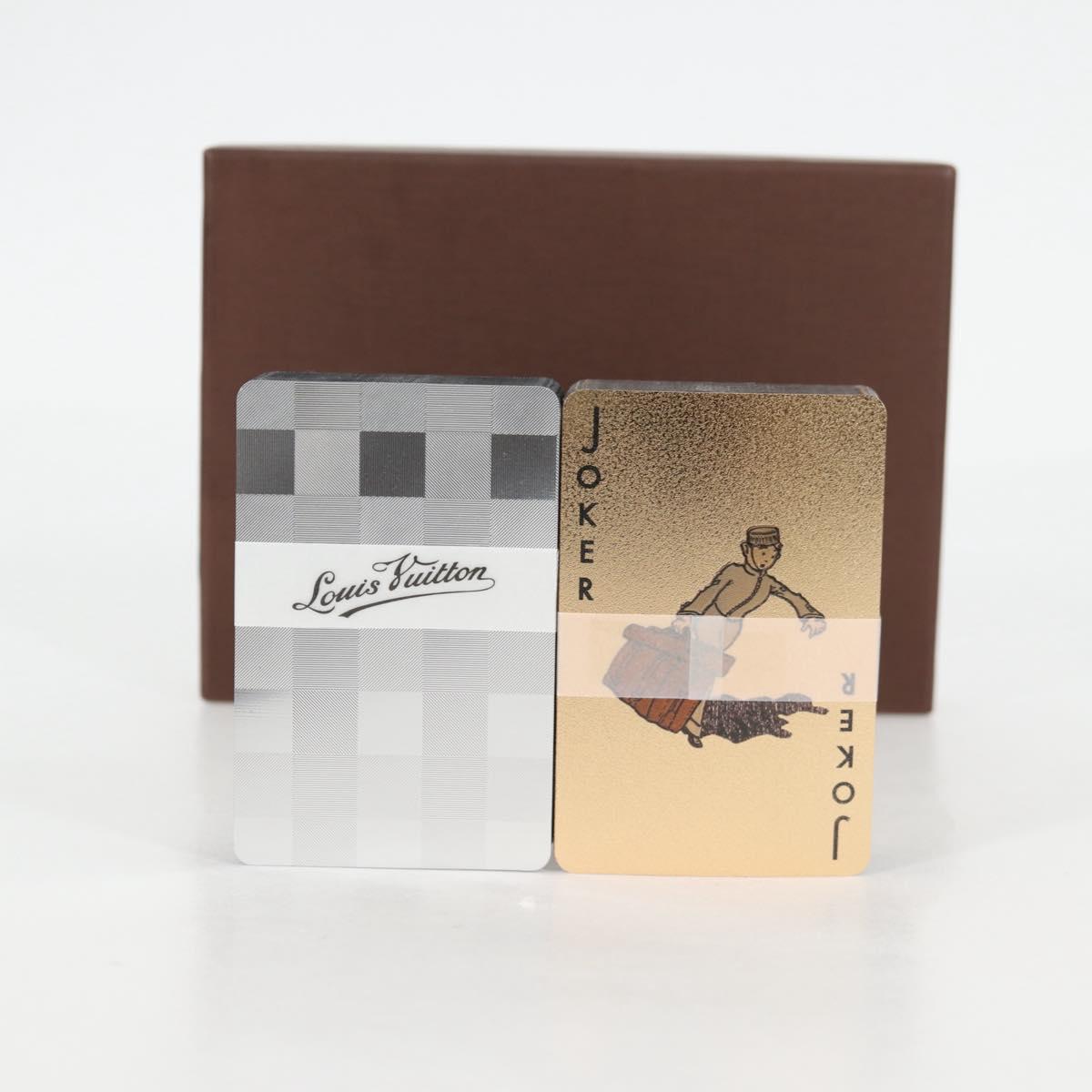 LOUIS VUITTON Damier Playing Cards set Silver Gold LV Auth 133203SAM