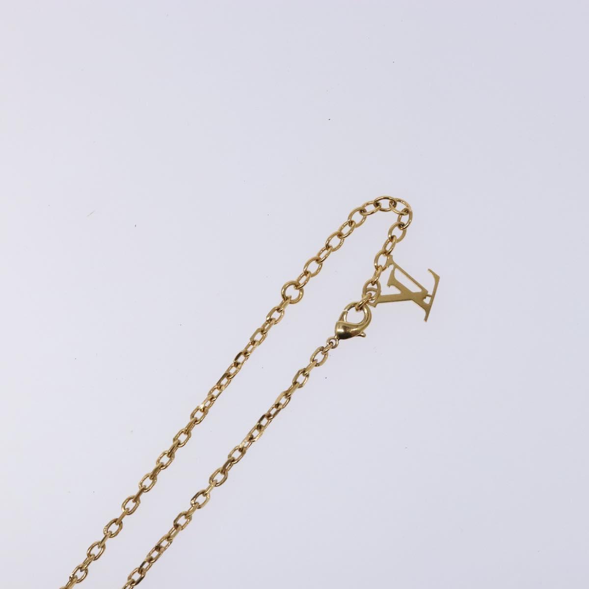 LOUIS VUITTON Pandantif Rock Me Necklace metal Gold Bordeaux M66516 Auth 133204