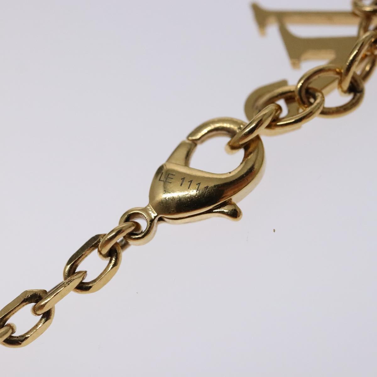 LOUIS VUITTON Pandantif Rock Me Necklace metal Gold Bordeaux M66516 Auth 133204