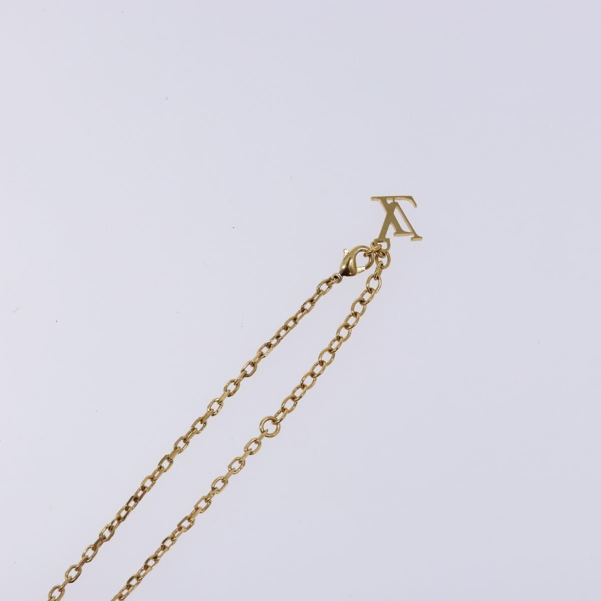 LOUIS VUITTON Pandantif Rock Me Necklace metal Gold Bordeaux M66516 Auth 133204