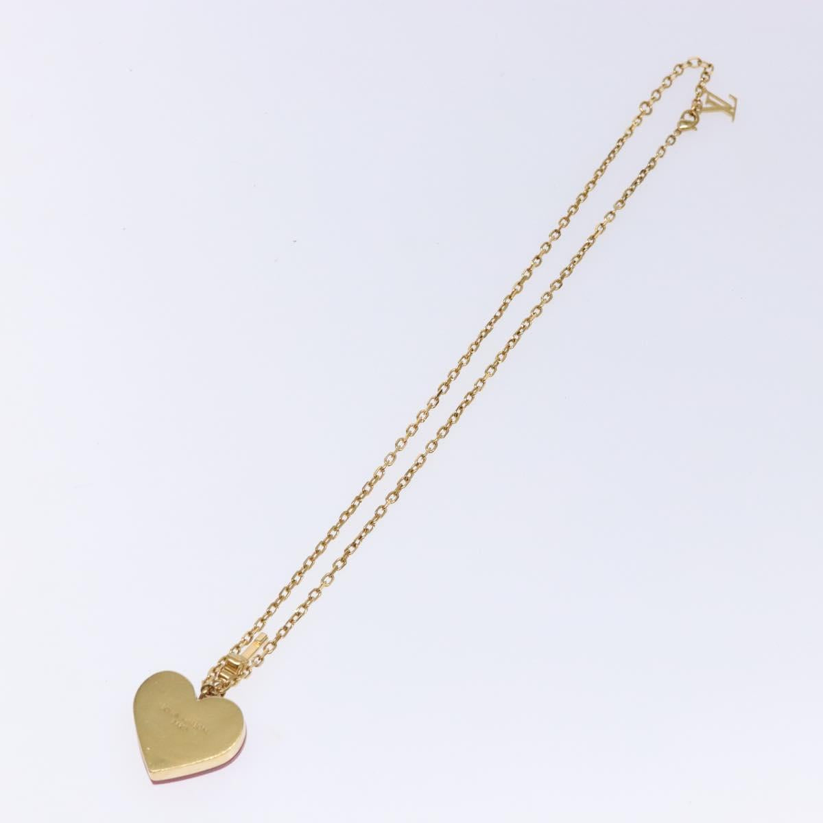 LOUIS VUITTON Pandantif Rock Me Necklace metal Gold Bordeaux M66516 Auth 133204