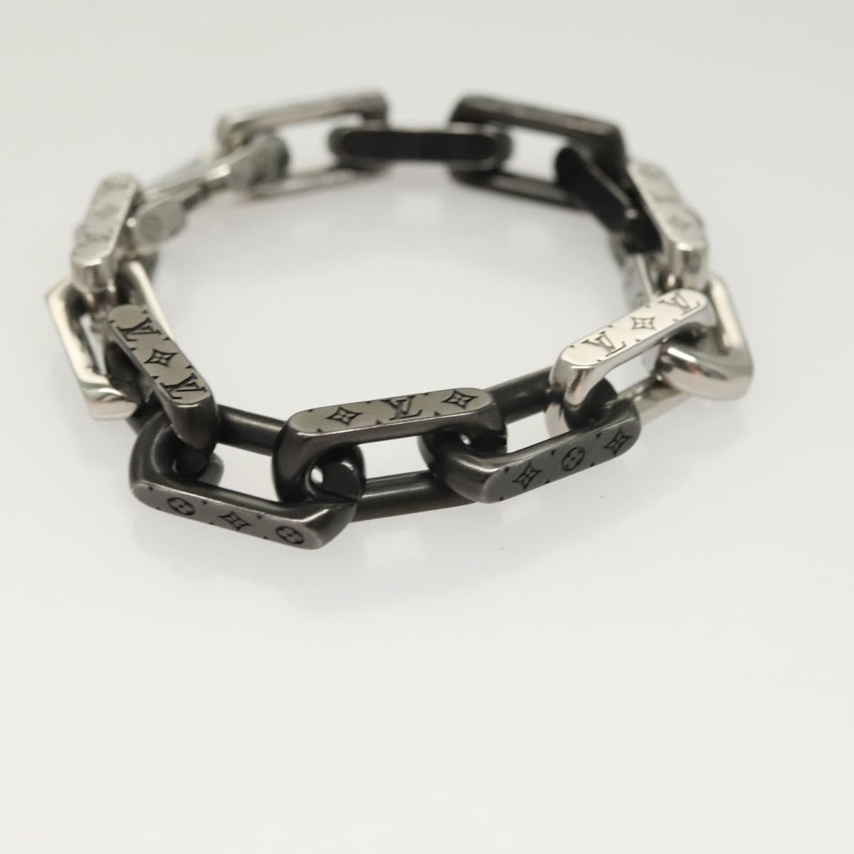 LOUIS VUITTON Bracelet Monogram Chain metal Silver tone M00686 LV Auth 133205