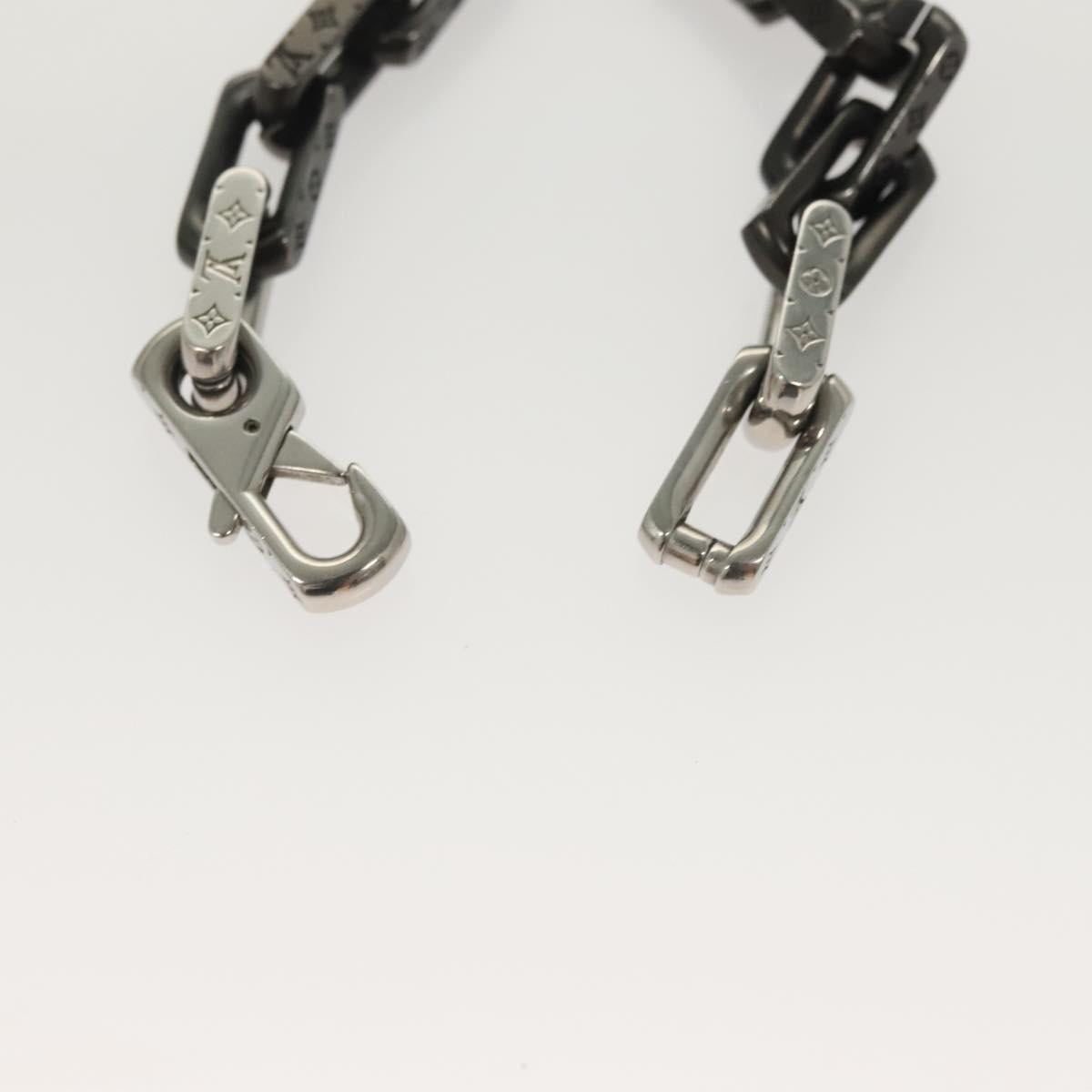 LOUIS VUITTON Bracelet Monogram Chain metal Silver tone M00686 LV Auth 133205