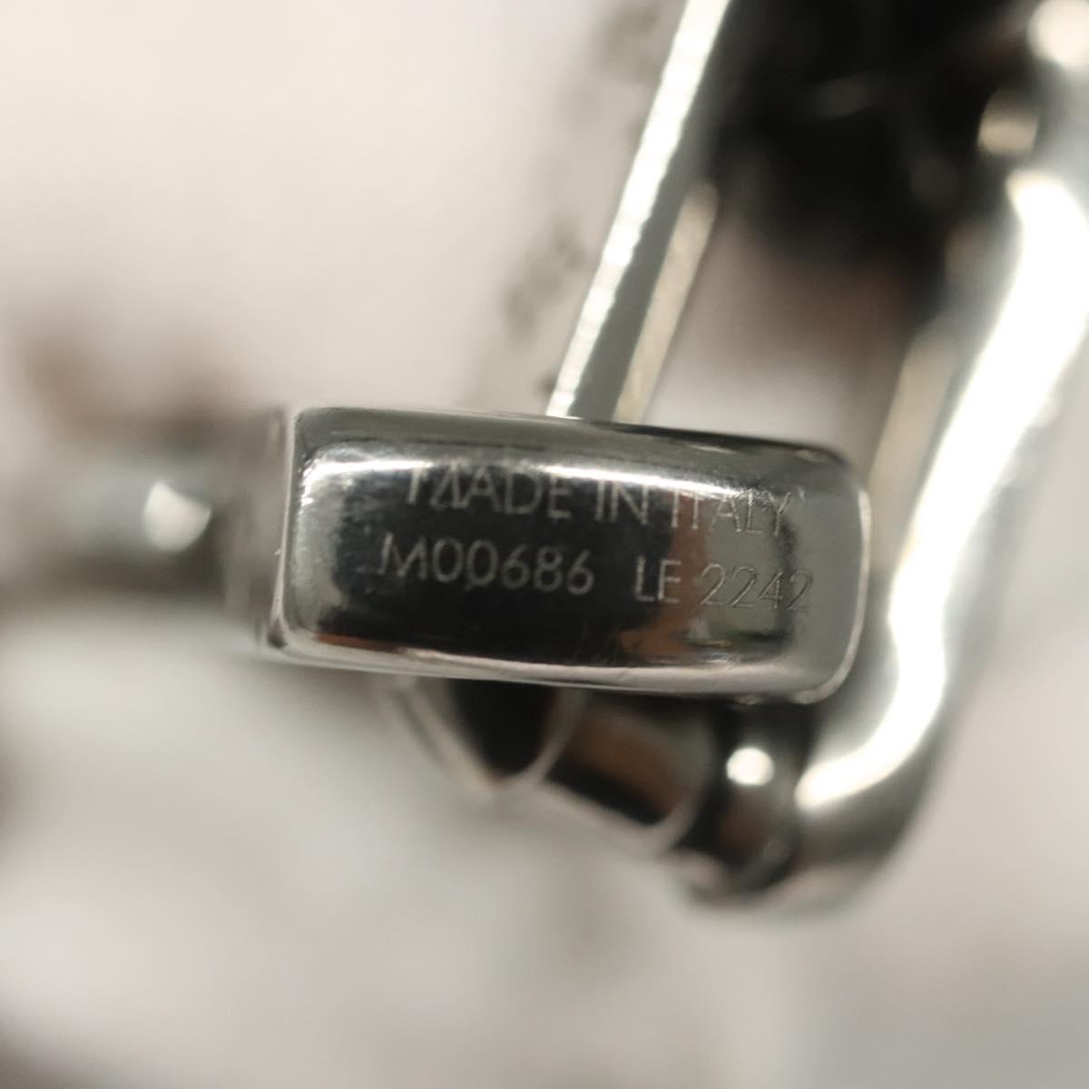 LOUIS VUITTON Bracelet Monogram Chain metal Silver tone M00686 LV Auth 133205
