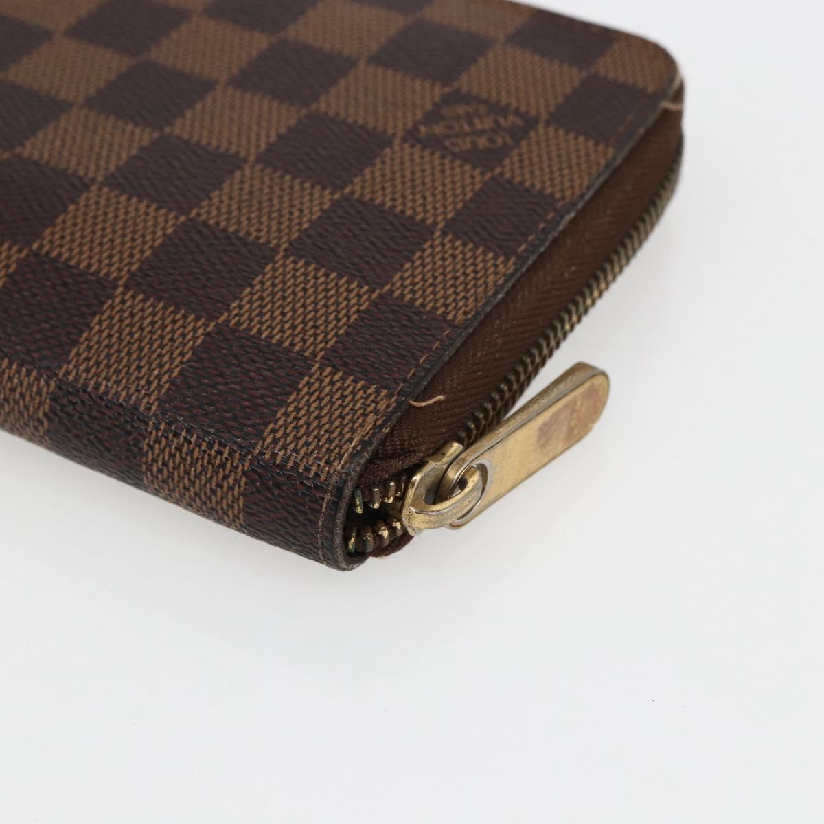 LOUIS VUITTON Damier Ebene Zippy Organizer Long Wallet N60003 LV Auth 133223