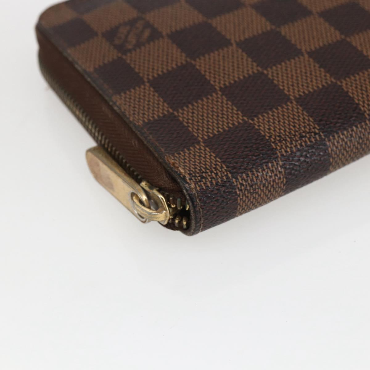 LOUIS VUITTON Damier Ebene Zippy Organizer Long Wallet N60003 LV Auth 133223