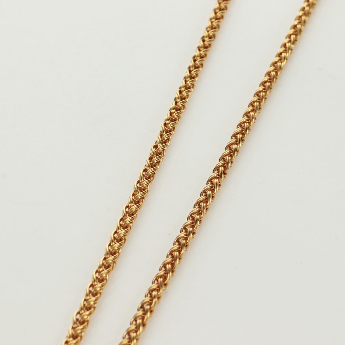 CHANEL Loupe Necklace metal Gold CC Auth 133226V
