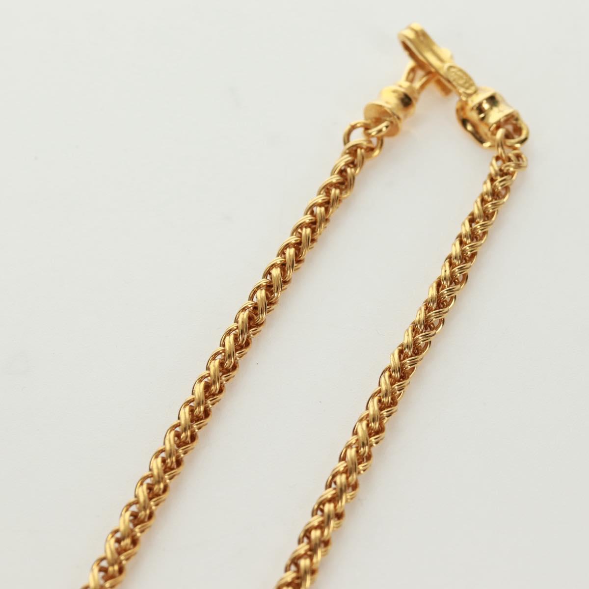 CHANEL Loupe Necklace metal Gold CC Auth 133226V