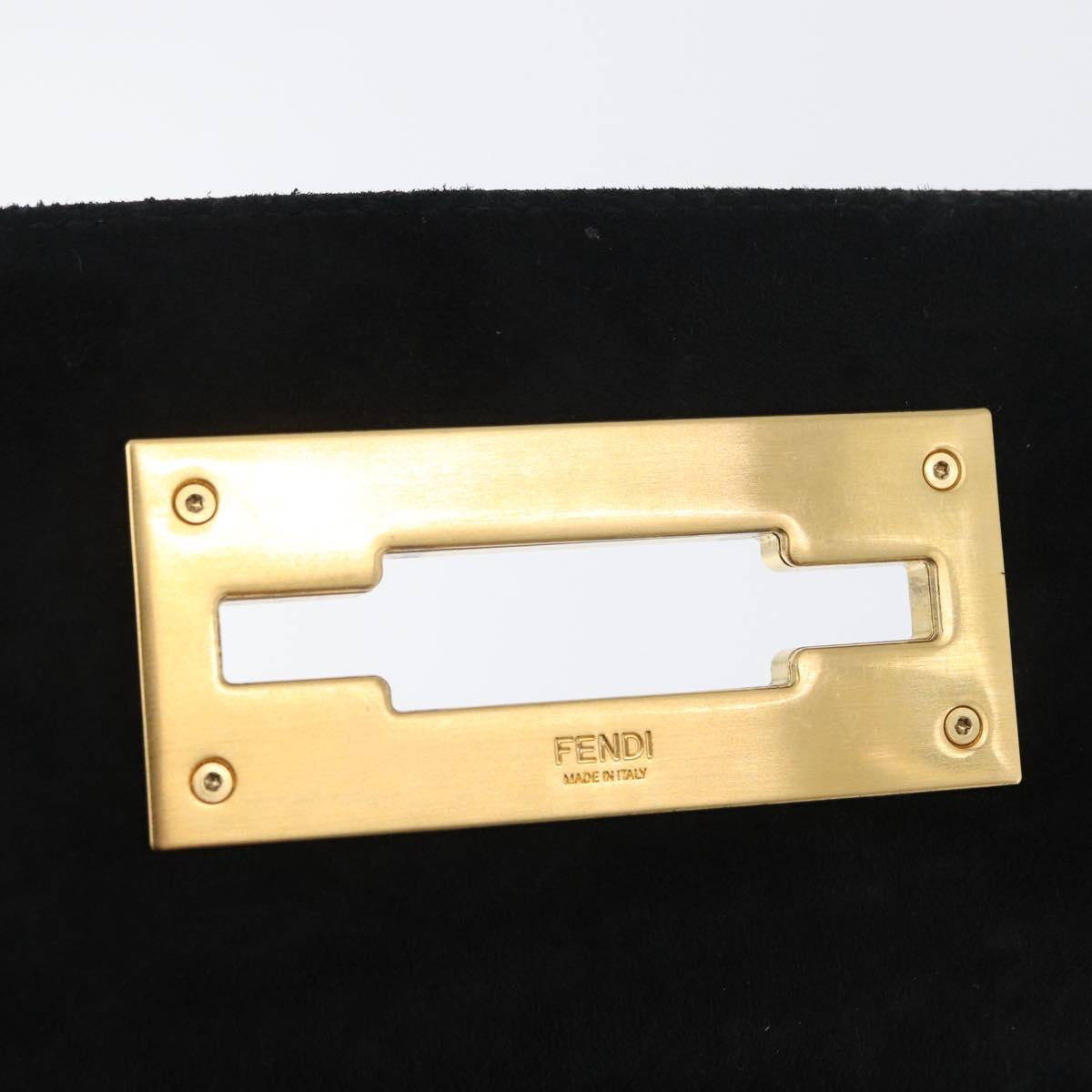 FENDI Shoulder Bag Leather Fabric Multicolor Gold Auth 133235SAM