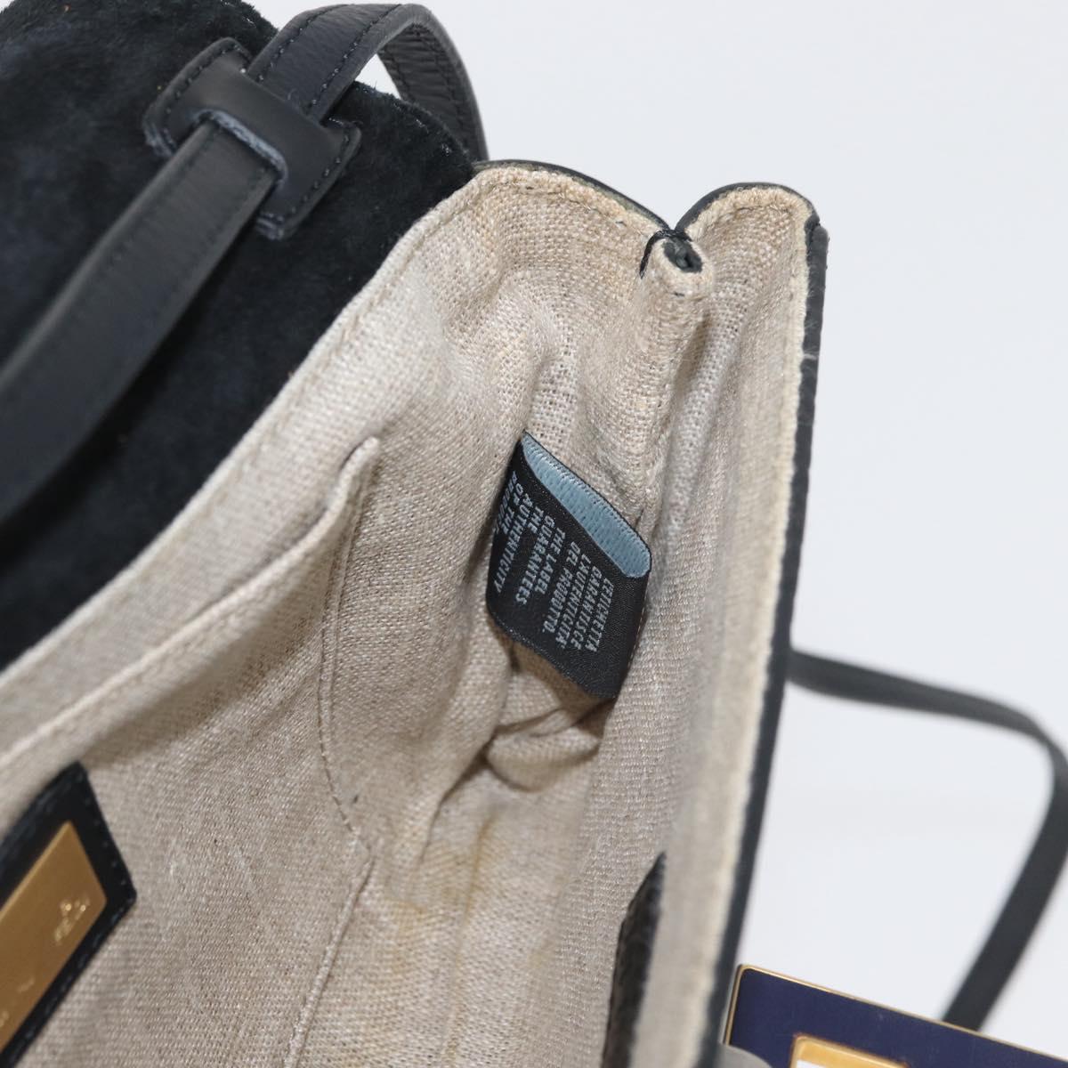 FENDI Shoulder Bag Leather Fabric Multicolor Gold Auth 133235SAM