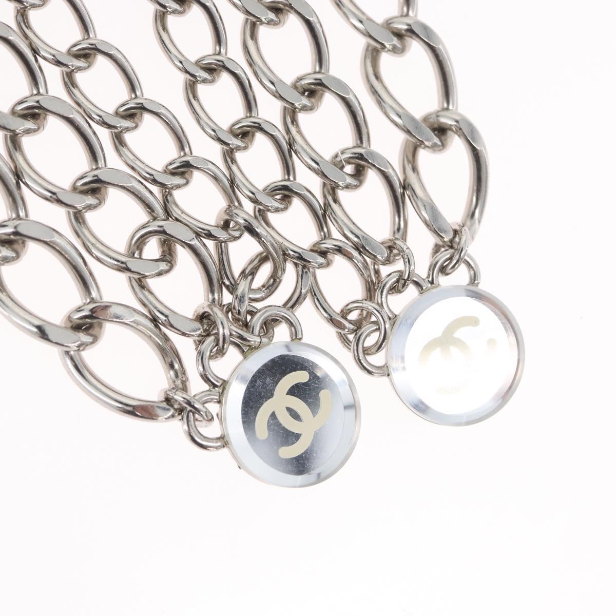 CHANEL COCO Mark Chain Clip for Costumes Belt metal Silver CC Auth 133239M