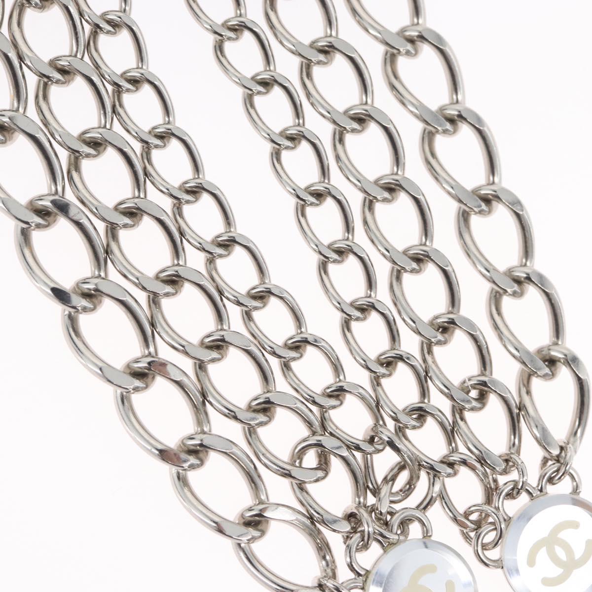 CHANEL COCO Mark Chain Clip for Costumes Belt metal Silver CC Auth 133239M