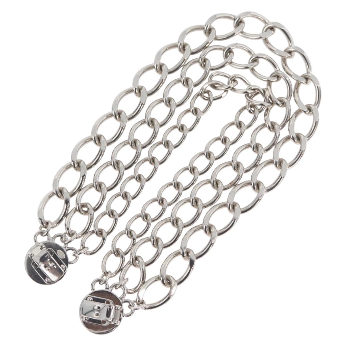CHANEL COCO Mark Chain Clip for Costumes Belt metal Silver CC Auth 133239M