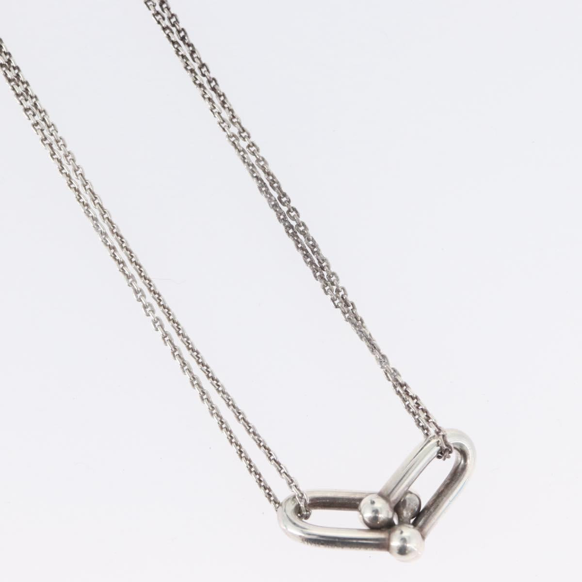 TIFFANY&Co. Hardware Double Link Necklace Ag925 Silver Auth 133241SAM
