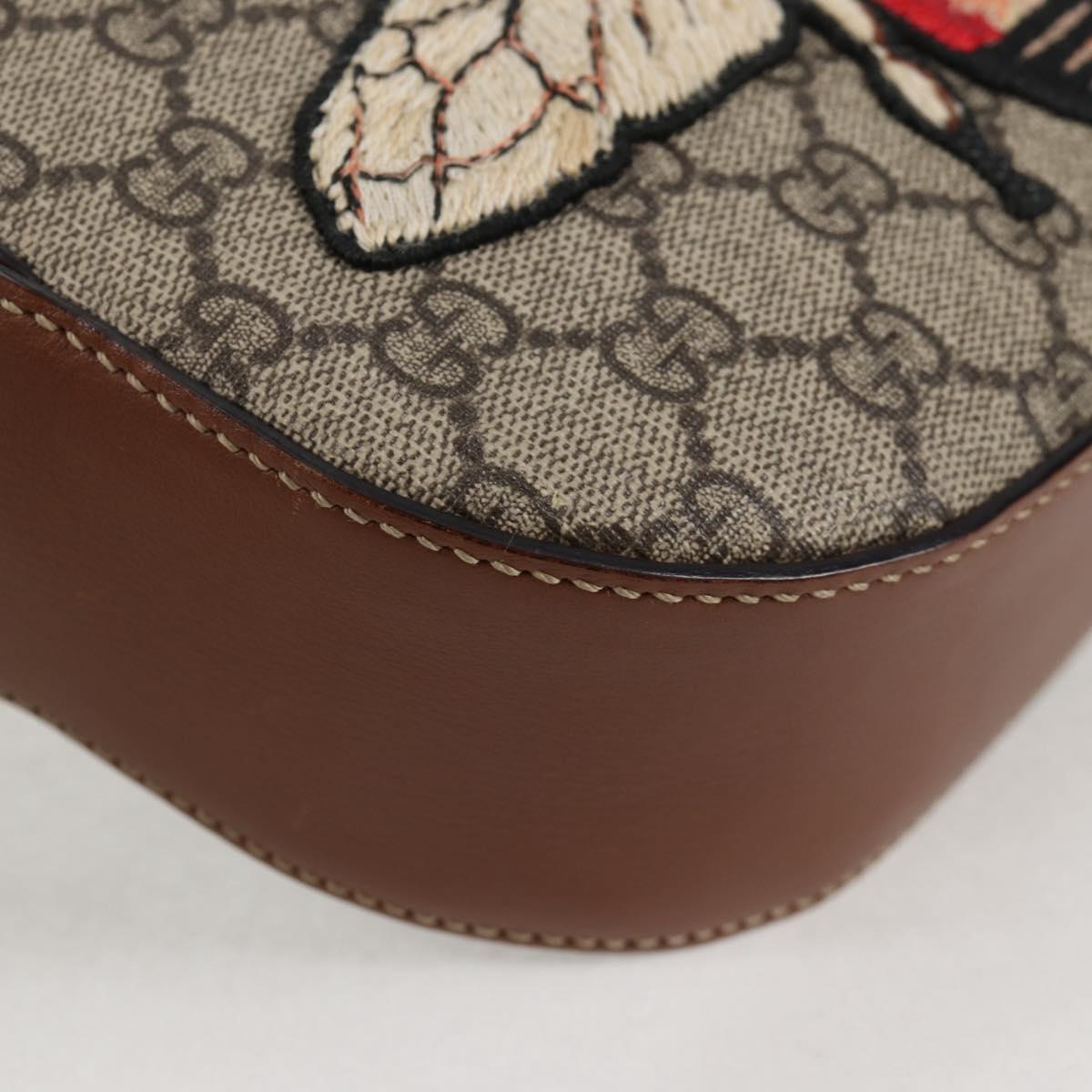 GUCCI GG Supreme Animalie Shoulder Bag PVC Europe Only Beige 409535 Auth 133260V
