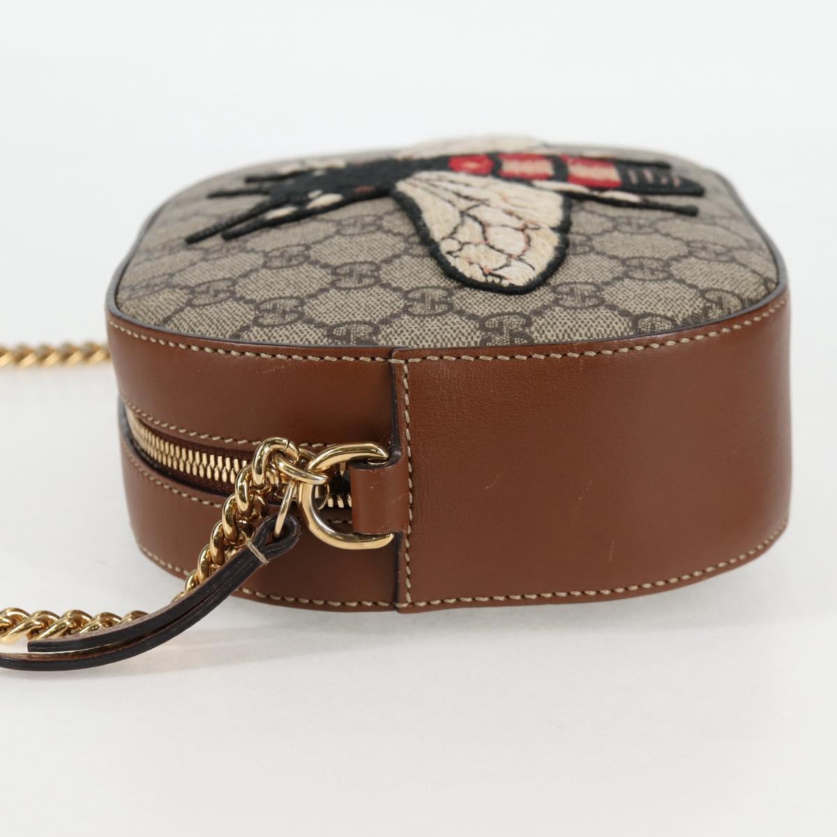 GUCCI GG Supreme Animalie Shoulder Bag PVC Europe Only Beige 409535 Auth 133260V