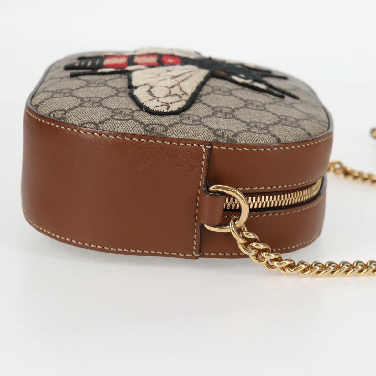 GUCCI GG Supreme Animalie Shoulder Bag PVC Europe Only Beige 409535 Auth 133260V