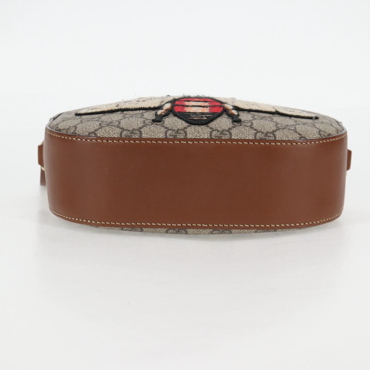 GUCCI GG Supreme Animalie Shoulder Bag PVC Europe Only Beige 409535 Auth 133260V