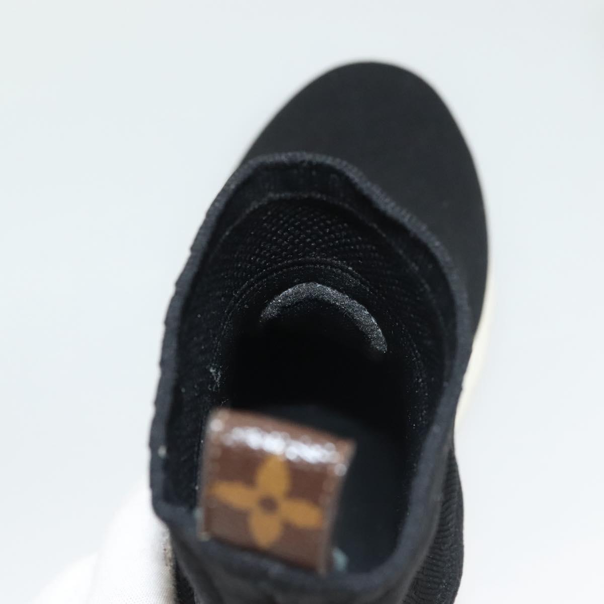 LOUIS VUITTON After Game Socks Sneakers Cotton Black LV Auth 133282