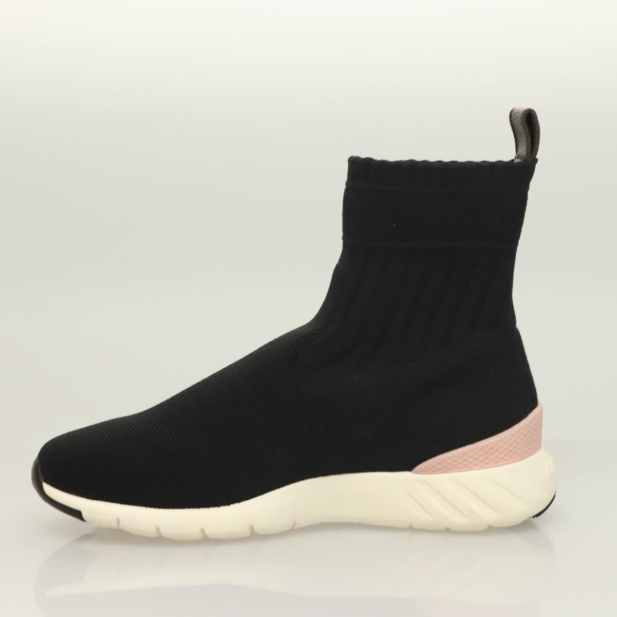 LOUIS VUITTON After Game Socks Sneakers Cotton Black LV Auth 133282