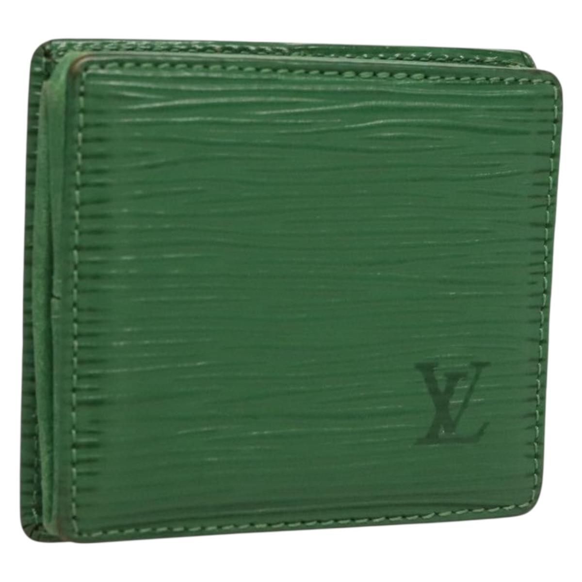 LOUIS VUITTON Epi Porte Monnaie Boite Coin Purse Green M63694 LV Auth 133286