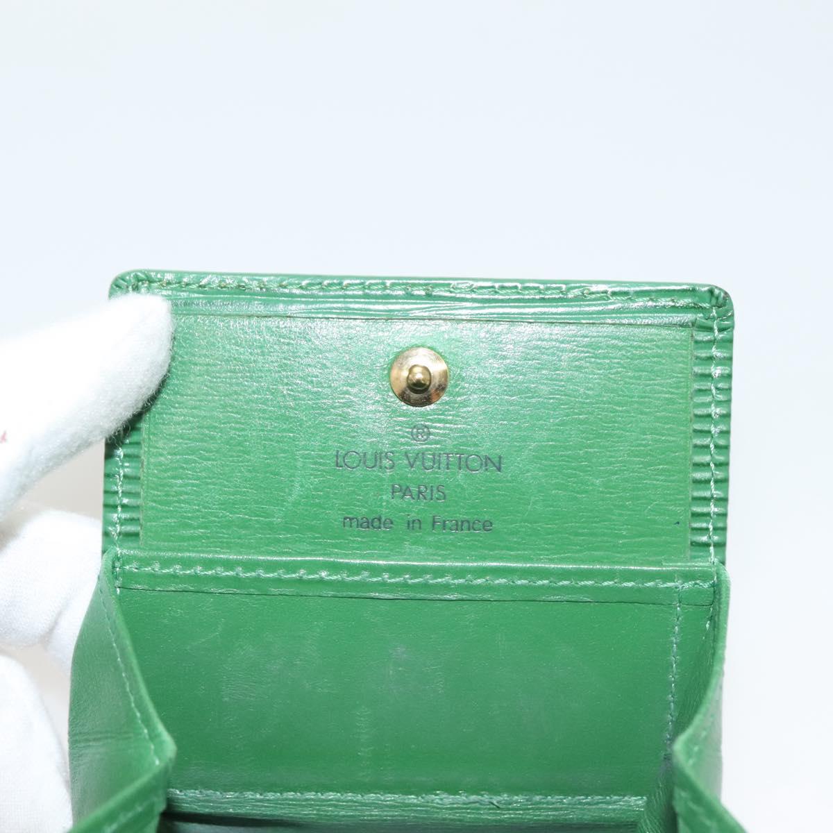 LOUIS VUITTON Epi Porte Monnaie Boite Coin Purse Green M63694 LV Auth 133286