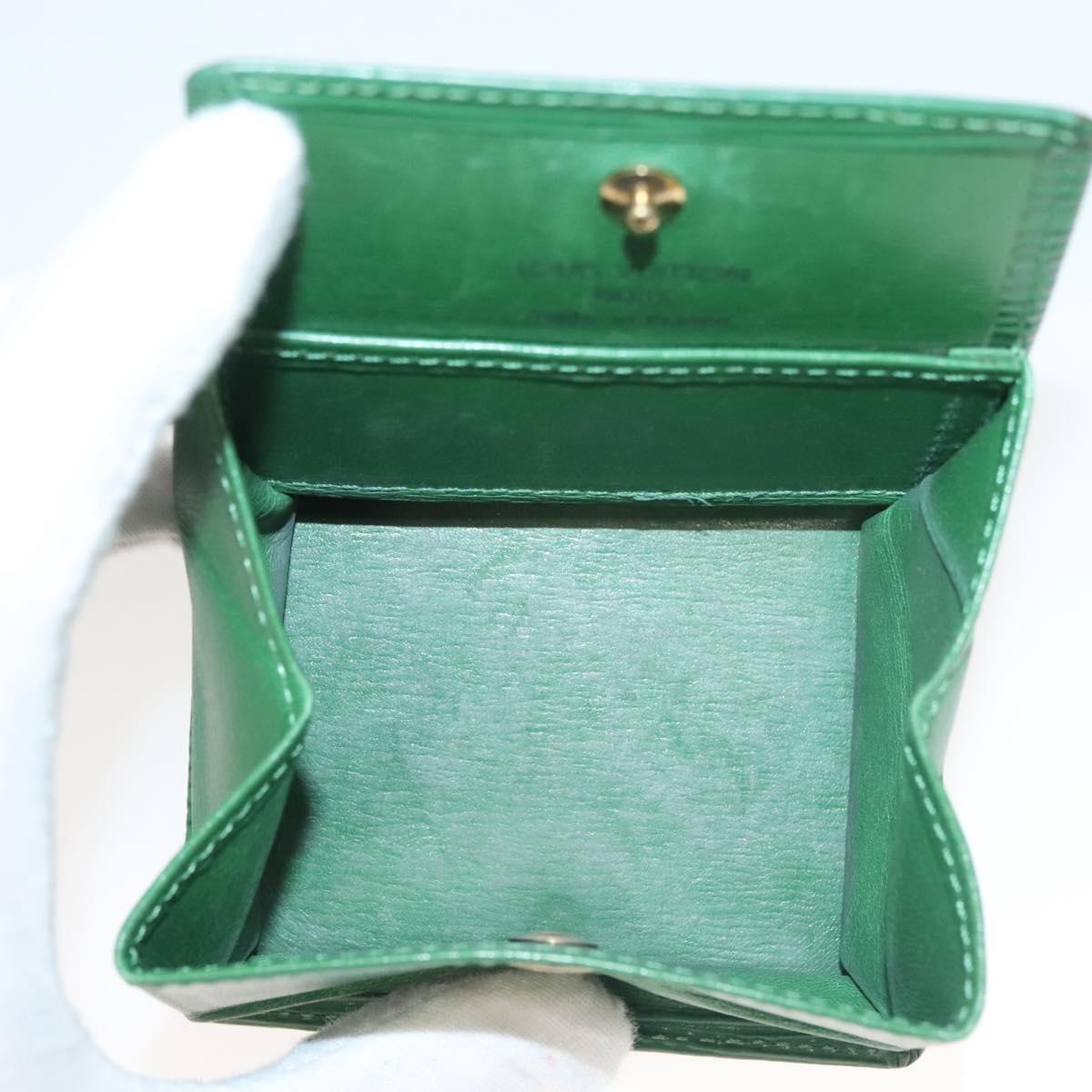 LOUIS VUITTON Epi Porte Monnaie Boite Coin Purse Green M63694 LV Auth 133286