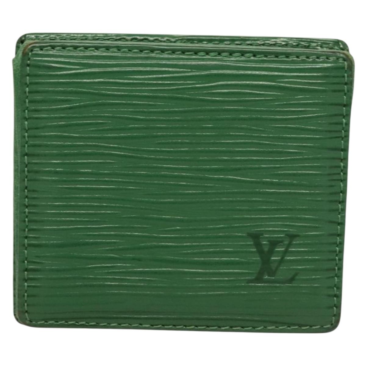 LOUIS VUITTON Epi Porte Monnaie Boite Coin Purse Green M63694 LV Auth 133286