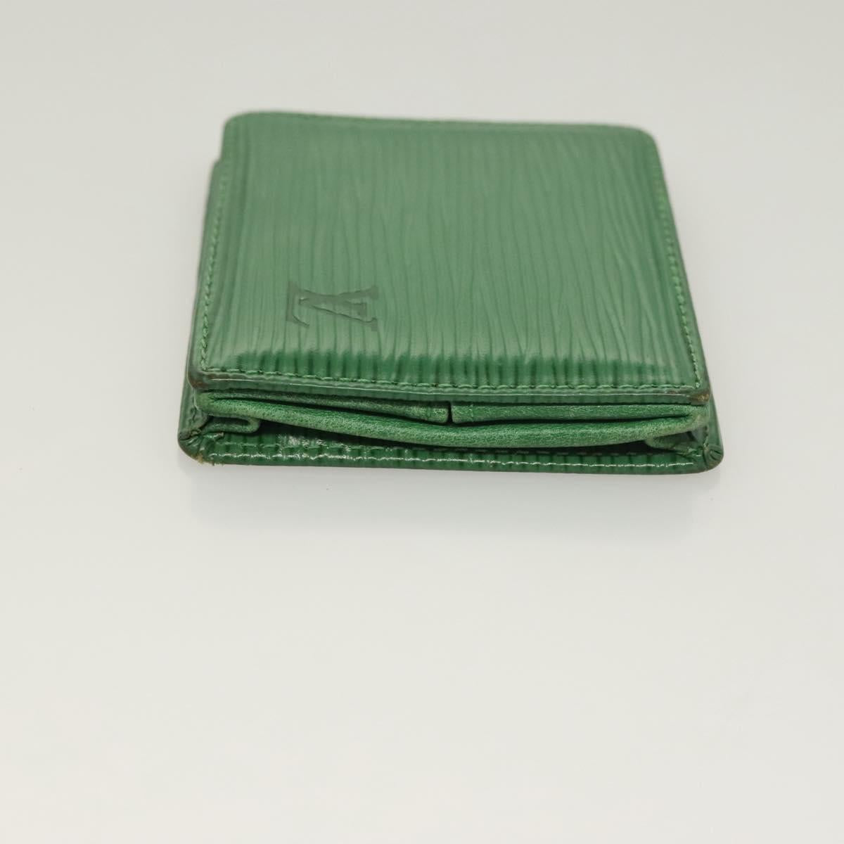 LOUIS VUITTON Epi Porte Monnaie Boite Coin Purse Green M63694 LV Auth 133286